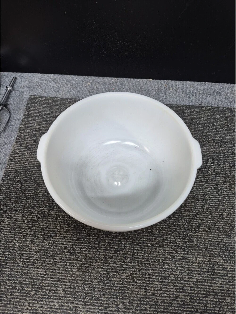 Vintage Glasbake Mixmaster Sunbeam 19CJ Large White Milk Glass Mixer Mixing Bowl